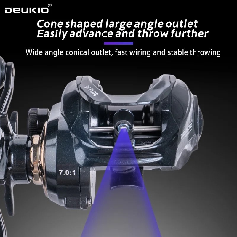 DEUKIO Baitcasting Fishing Reel Ultralight 7.0:1 Gear Ratio 5+1BB 8KG Drag Power - Image 4