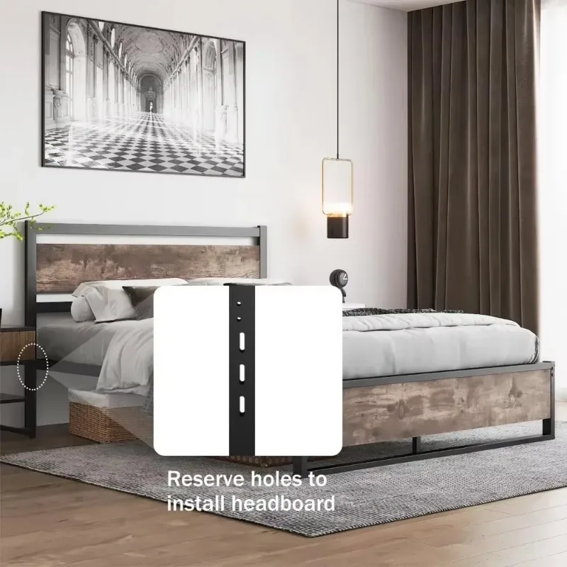 Only Wooden Headboard with Metal Flat Noodles Sturdy and Simple Easy To Assemble Double XL/large/extra Large (large)