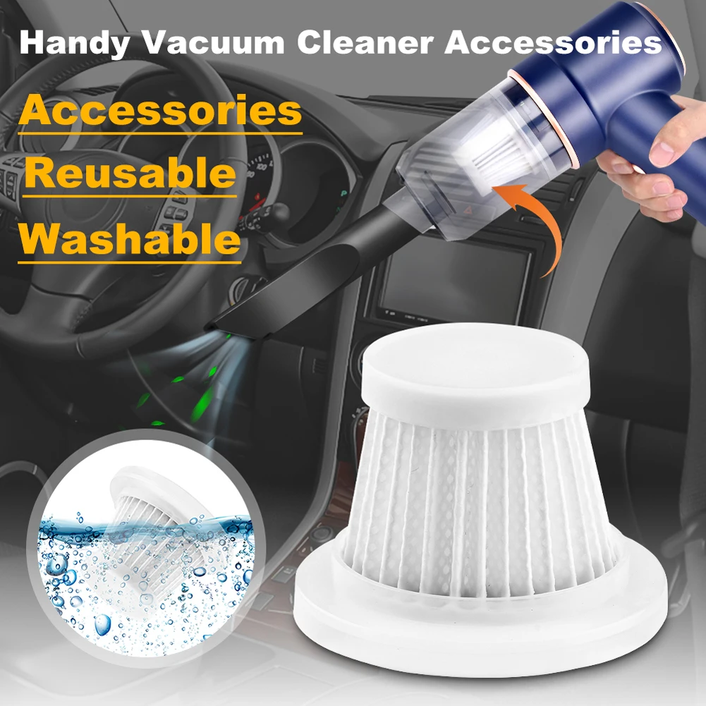 5pcs Car Vacuum Cleaner Filter Easy Installation and Removal HEPA Car Vacuum Filter Portable Handheld Cleaner Accessories