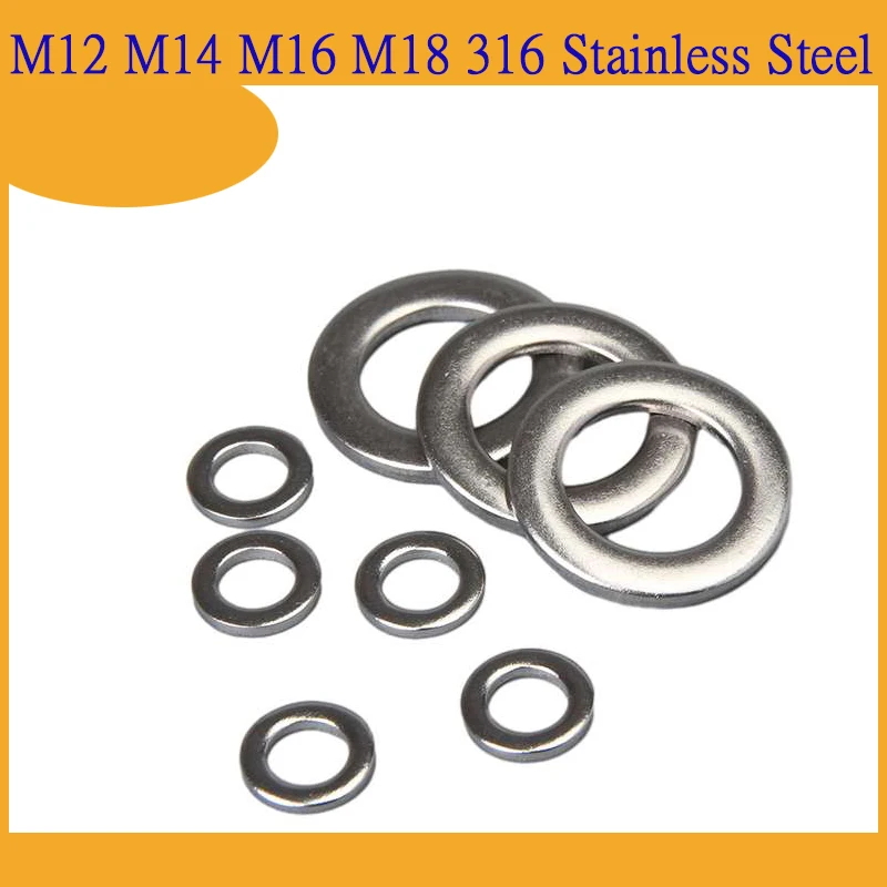 

1/10pcs M12 M14 M16 M18 316 Stainless Steel Gasket Ultrathick Metal Screw Flat Washer Standard Increase Thickened Meson Washer