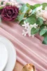 Thin Chiffon Beige Table Runner Table Setting Semi-Sheer Dining Vintage Wedding Party Christmas Banquets Arches Cake Decor 3