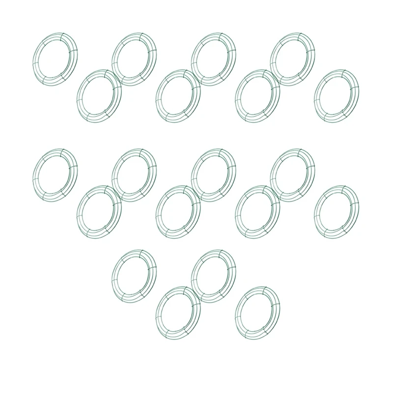 

14 Inch Wire Wreath Frame Metal Round Wreath Form Making Rings Green For Christmas Party Home Decoration DIY Pack Of 20