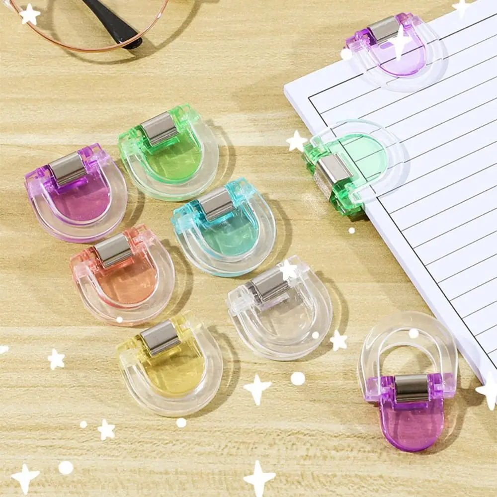 Clip per etichette per libri trasparenti da 10 pezzi, clip resistenti, clip per carta con bordo antiscivolo, set di clip colorate in plastica per segnare le pagine, per uso in ufficio - immagine 5