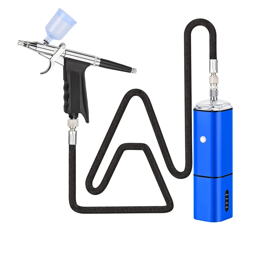 

New Designs Professional Cordless Airbrush And Compressor Kit High Pressure Customized Super Quiet Mineral Home Diy Tool