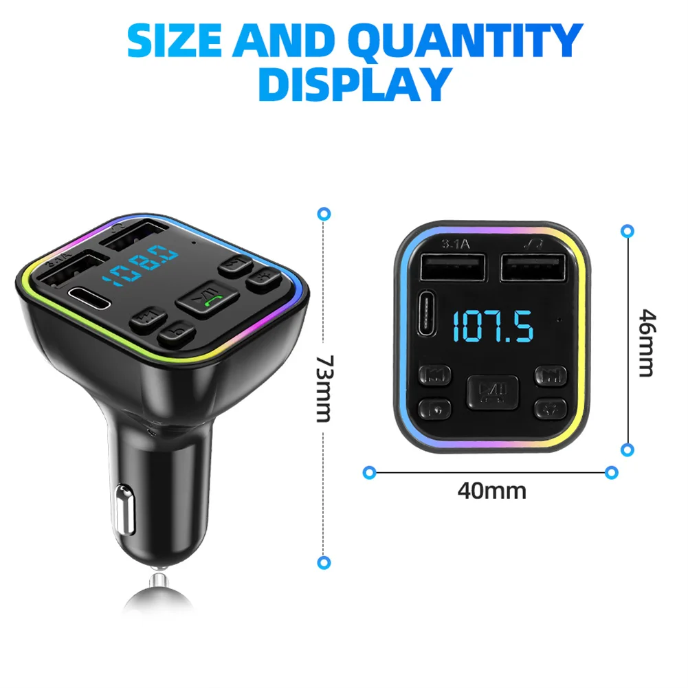 Bluetooth 5.0 FM Wireless Audio Transmitter Car Handsfree PD Type-C Dual USB 3.1A Fast Charger Car MP3 Player Audio Receiver bluetooth adapter bluetooth audio receiver bluetooth transceiver adapter audio adapter bluetooth aux adaptor