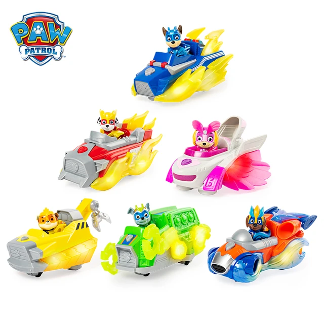 Original Paw Patrol Mighty Pups Super Paws Chase Marshall Rubble Rocky Zuma  Skye'S Deluxe Vehicle With Lights & Sounds Kids Toy - Aliexpress
