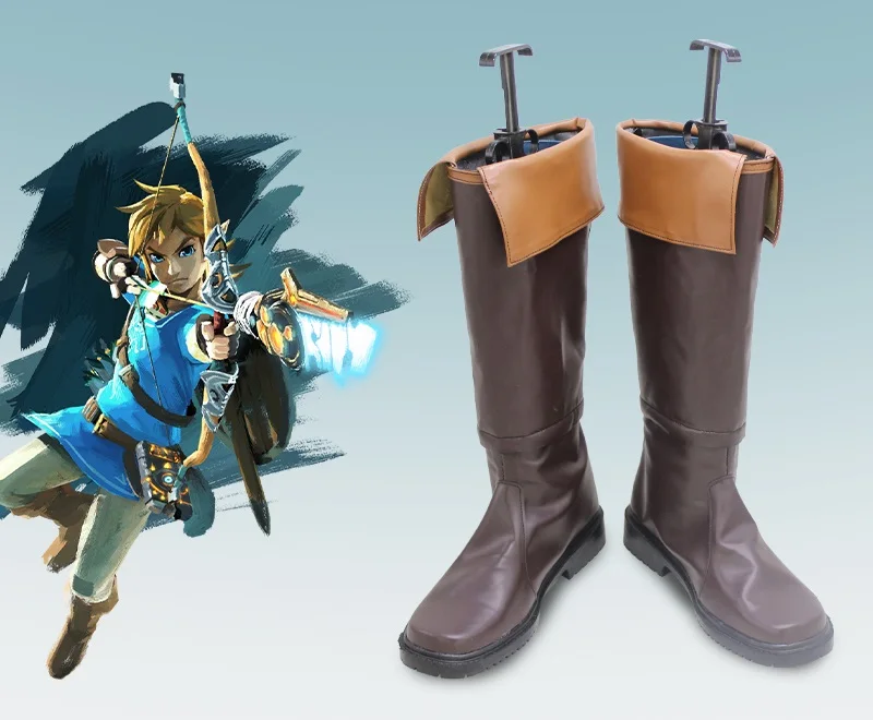 Breath Of The Wild Link Cosplay Boots Uomo Halloween Carnival Custom Made Shoes