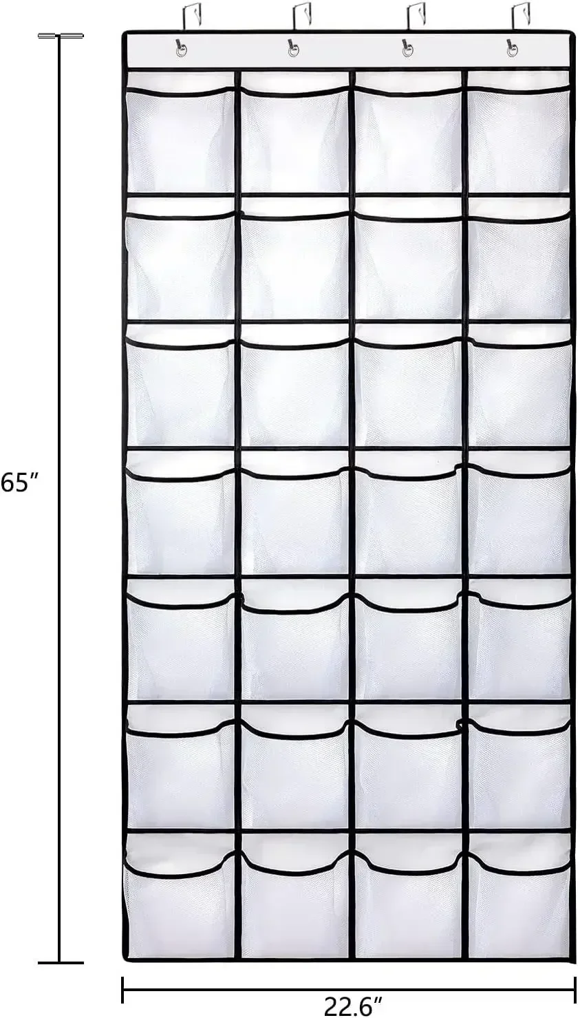 14/24 Pockets Over the Door Shoe Organizer Large Mesh Pockets With 4 Hooks Transparent Fabric Shoe Rack Storage Bag For Bedroom 3