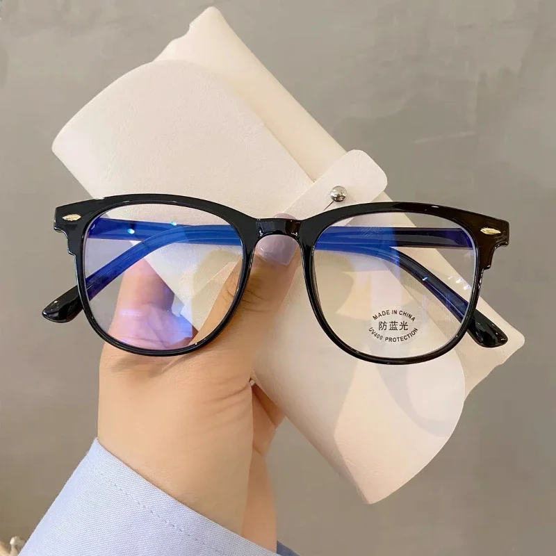 Women's Round Frame Myopia Glasses Vintage Transparent Minus Diopter Glasses Unisex Trend Blue Light Blocking Near Sight Eyewear 4
