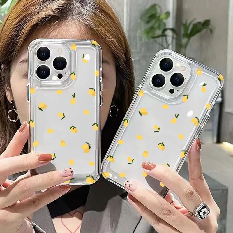 Vibrant Yellow Lemon Shockproof Transparent Phone Case