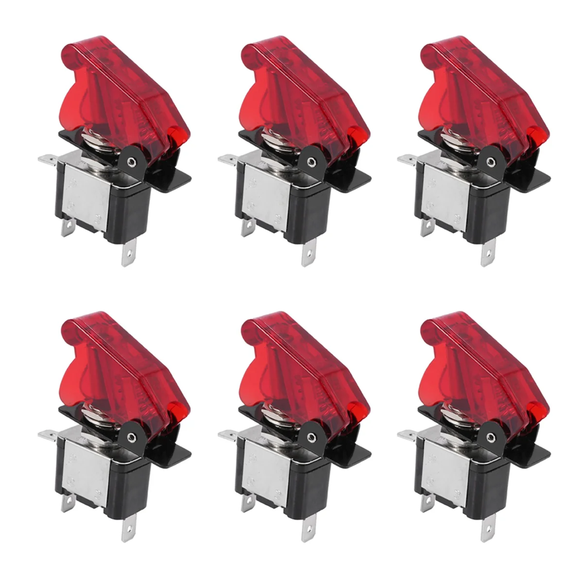 6X 12V 20A Car Truck Cover Led Light Spst Toggle Interruttore A Bilanciere Controllo On/Off 2Pin