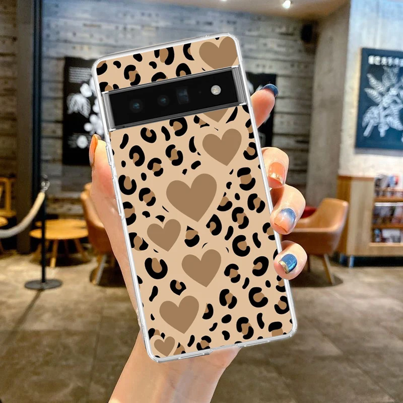 Leopard Print Soft TPU Clear Phone Case Cover