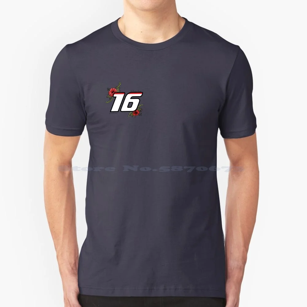 Charles Leclerc Floral Driver Number T Shirt 100% Cotone Tee Charles Leclerc Dts Scuderia Tifosi Womens Monaco Grand Prix Racing