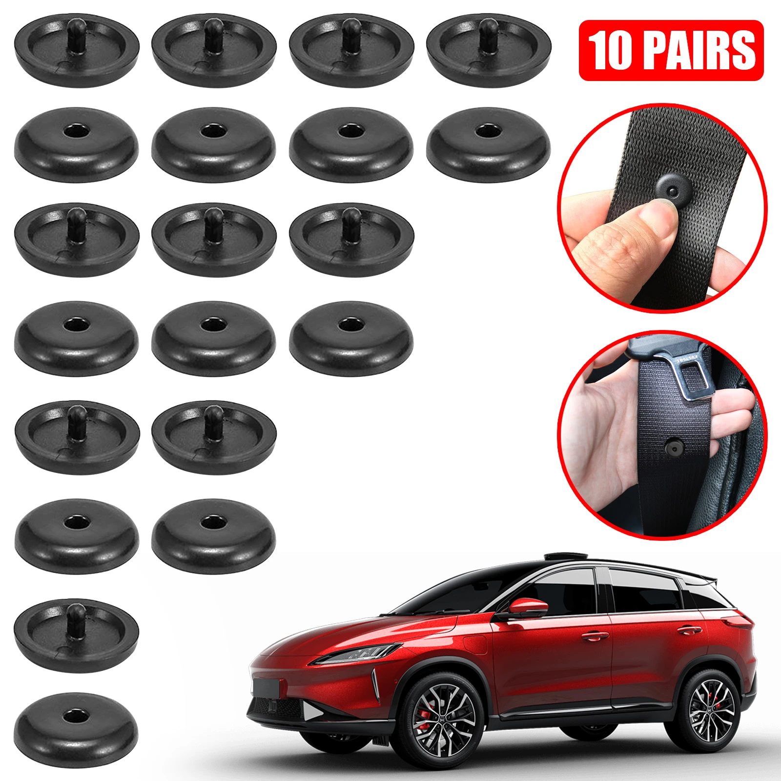 10Pcs Universal Car Seat Belt Stop Button Clips Fastener Seatbelt