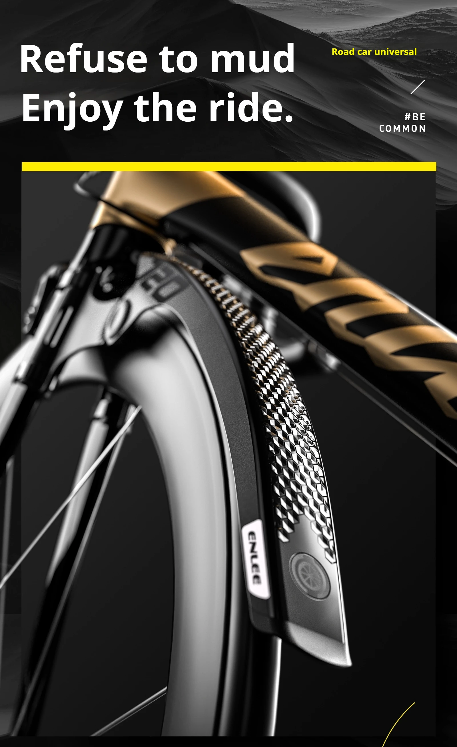 Description Picture 2 of itemENLEE Bicycle Fenders Front/Rear Tire Wheel Fenders Mudguard MTB Mountain Bike Road Cycling Fix Gear Accessories