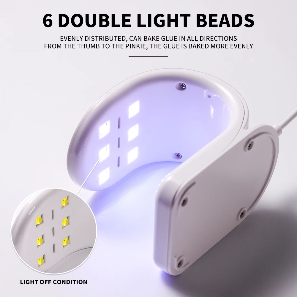 Mini Q-Shaped 6LED Nail Art UV Lamp USB Convenient Design Single Finger Nail Art Dryer Suitable for Gel Polish Manicure Tools 4
