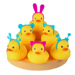 Yellow Rubber Ducks Accessories Bath Toy Baby Shower Water Toys Pure Natural Cute Ducky Decoration Gift For Children