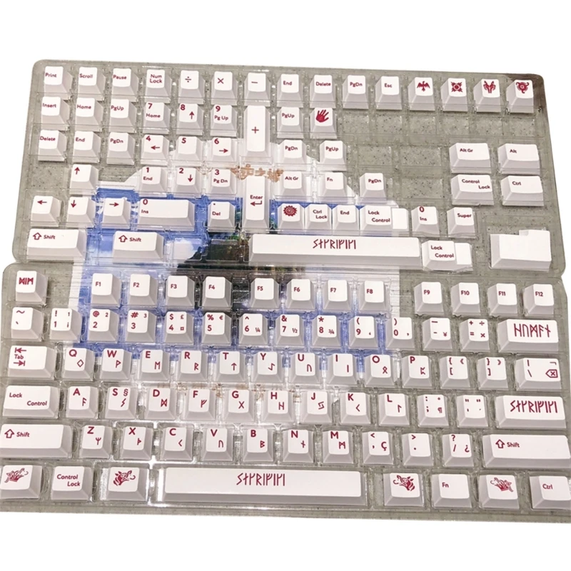 

132 Keys Blood Sacrifice Red Characters Keycaps for Mechanical Keyboard Keycap
