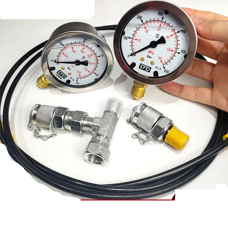 Hydraulic oil pressure gauge gauges test high pressure tester Excavator Parts hydraulic pump pilot pump instrument accessories