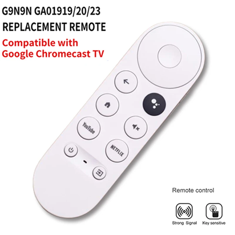 2020 구글 크롬캐스트 4k 스노우 블루투스 음성 스트리밍 컨트롤러, 스마트 TV용 교체 리모컨, G9N9N GA01919/20/23