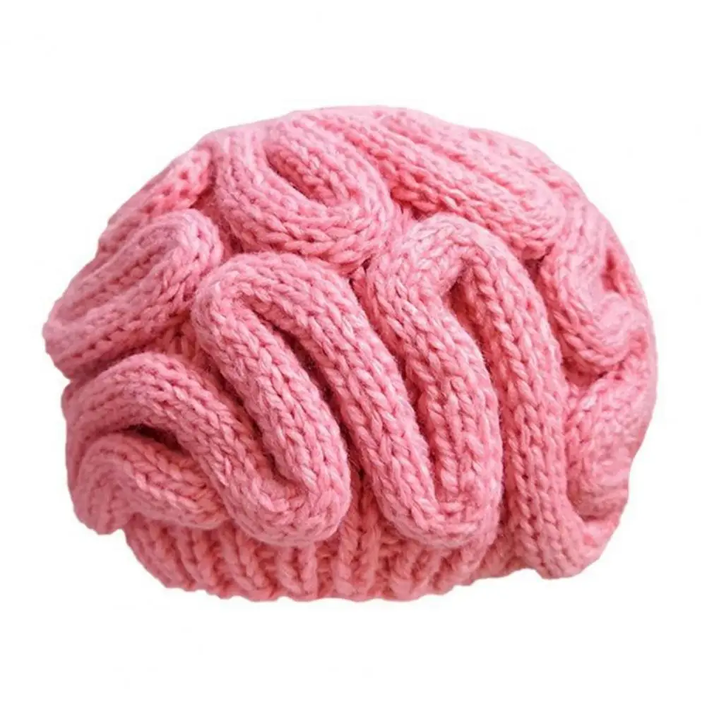 

Knitted Brain Hat Thick Warm Knitted Beanie Hat Funny Brain Design for Outdoor Cycling Skiing Windproof Stretchy Cap for Winter