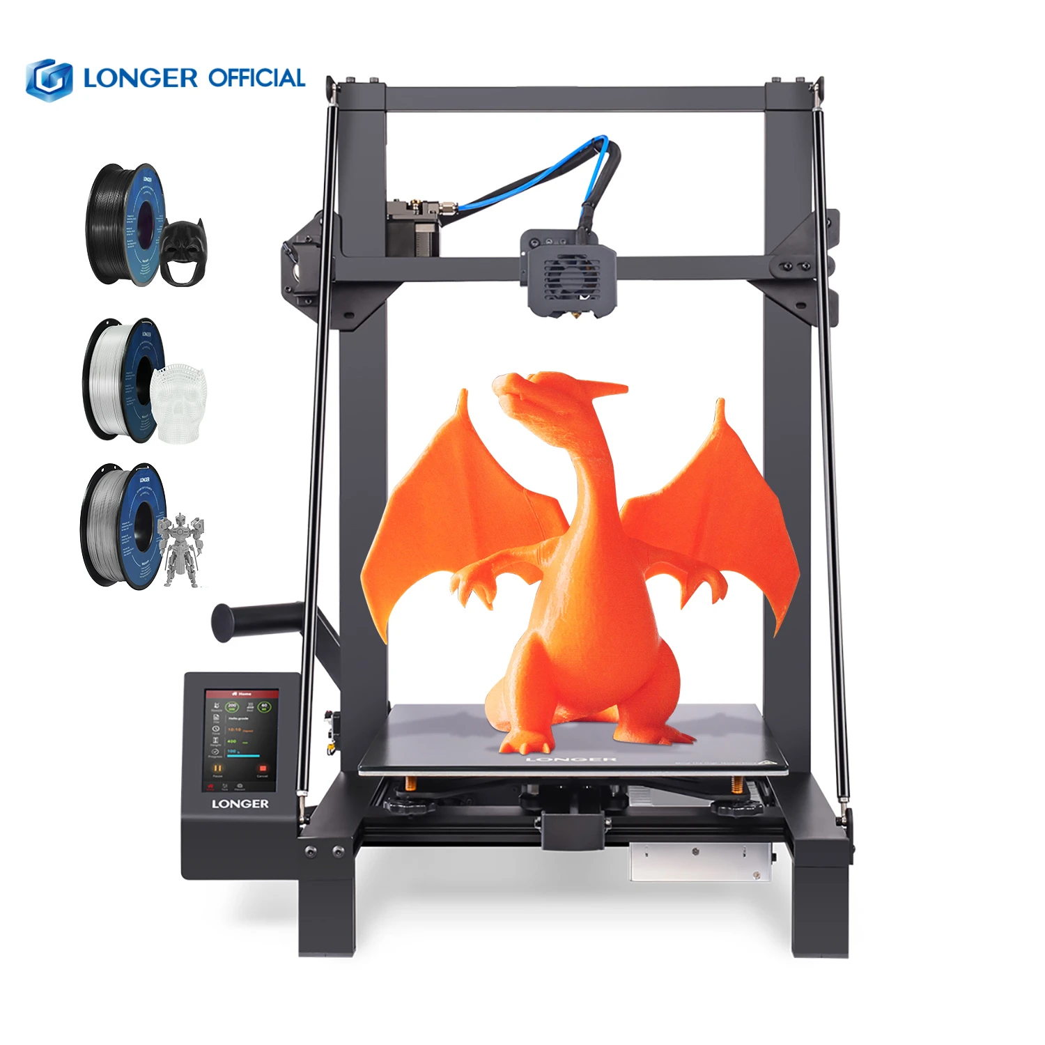 長い3Dプリンター,3Dプリンターサイズ300x300x400mm,複合コーティングされた強化ガラス複合デザイン,モデルlk5 pro fdm