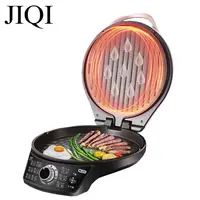 JIQI Household Double Sided Heating Electric Skillet Crepe Pancake Maker Automatic Pizza Pie Cooking Machine BBQ Tool Frying Pan 2