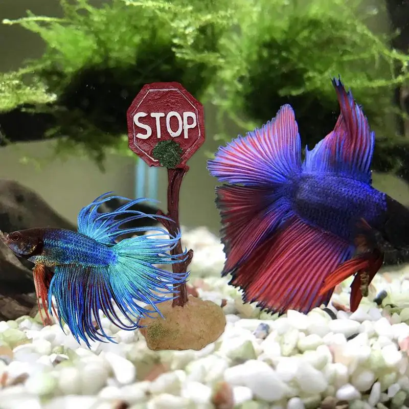Aquarium Shark Warning Sign Resin Fish Tank Decorations Funny Aquarium Fish Tank Decor Ornaments for