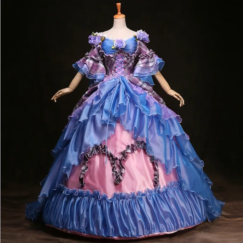 

Cinderella Princess Plus Size Victoria Style Rococo Cocktail Dress Vintage Prom Dress Women's Costume Cosplay Party