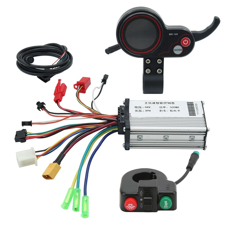 48V 500W Display Meter Controller MR-100 LCD Dashboard+Switch Button for KUGOO M4 Electric Scooter Parts