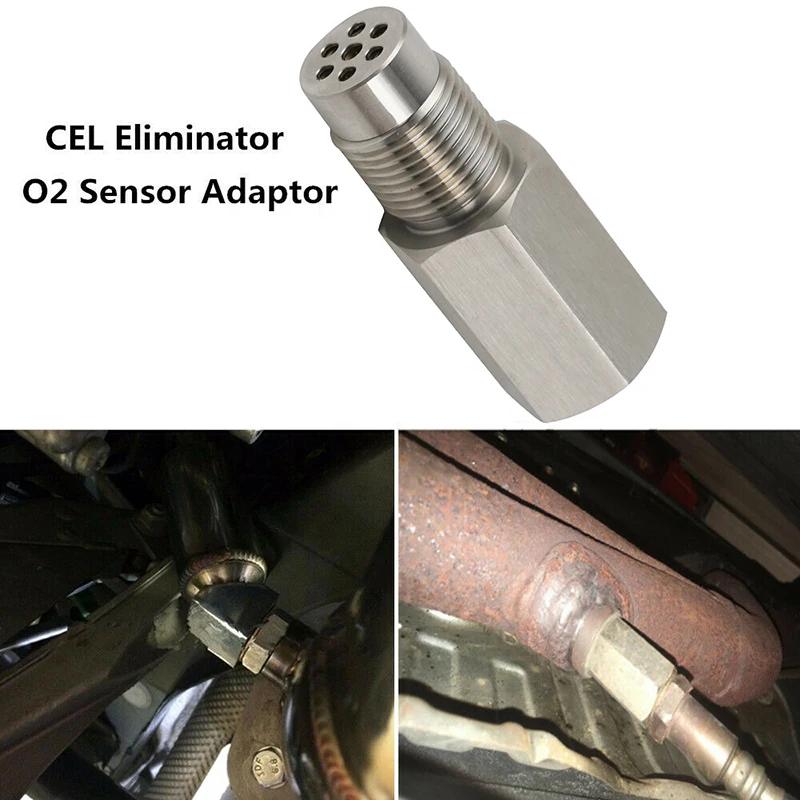 Universal  Stainless Steel SS304 Check Engine Light CEL mini catalyst O2 Sensor Spacer Adapter  M18X1.5 5