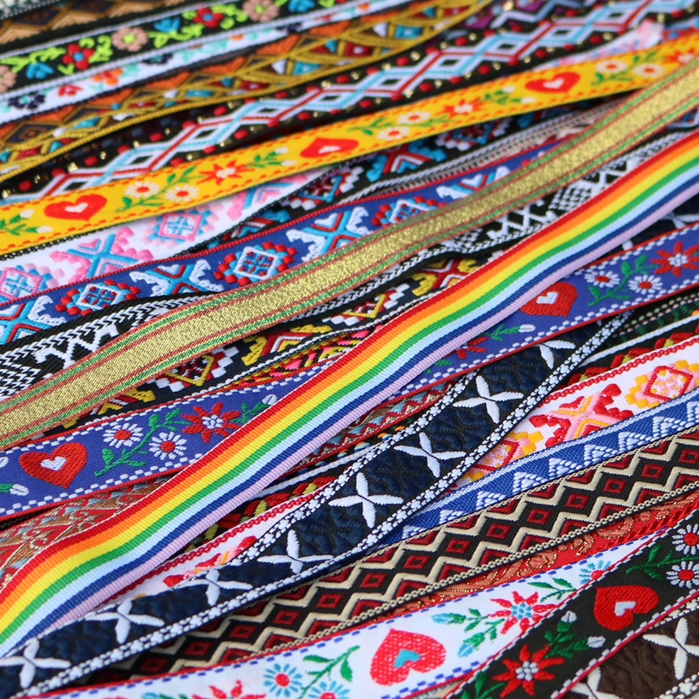 Lace Trim Ribbon 5 Yards 16~25MM 5/8 1 Inch Vintage Ethnic Embroidery Boho DIY Clothe Bag Accessories Embroidered Hundred Styles