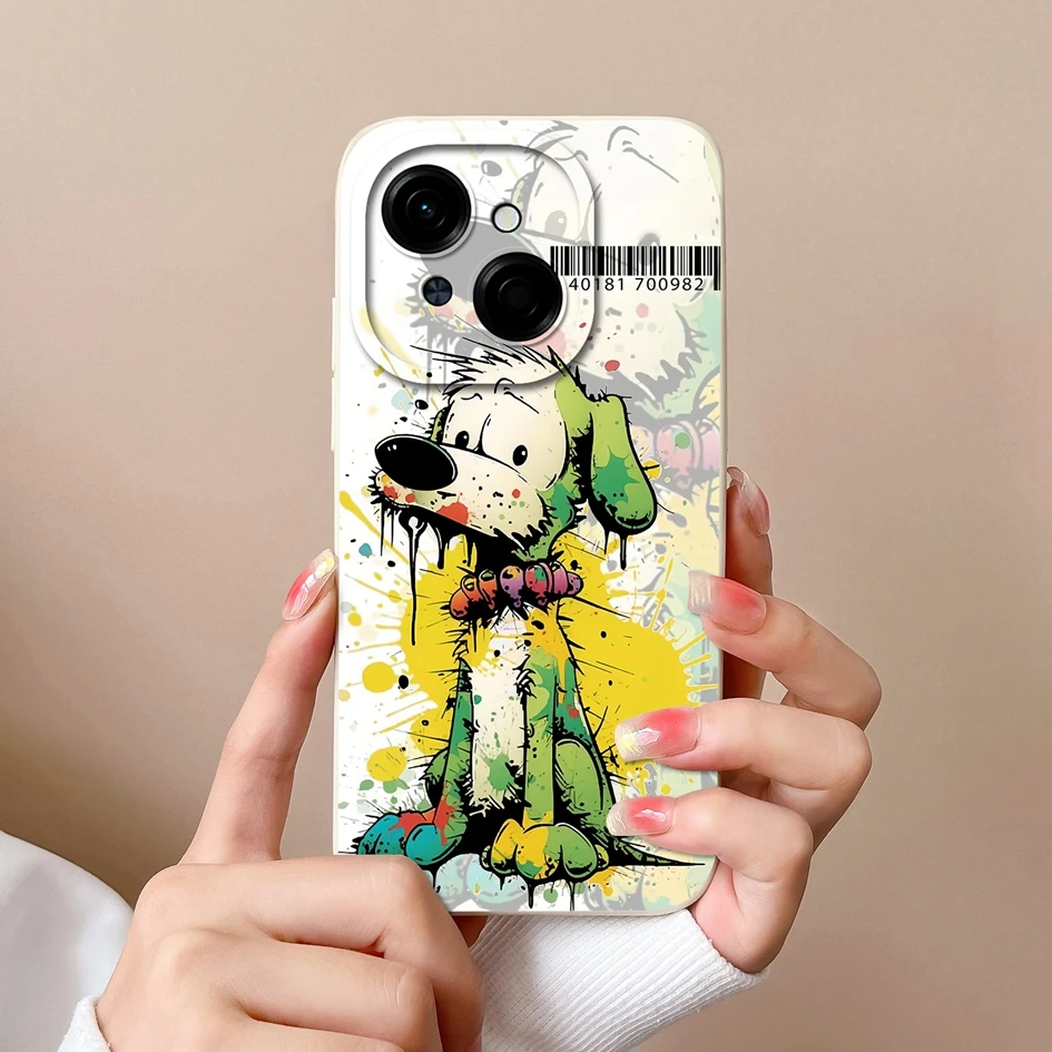 Colorful Pattern Liquid Silicone Case with Lens Protection