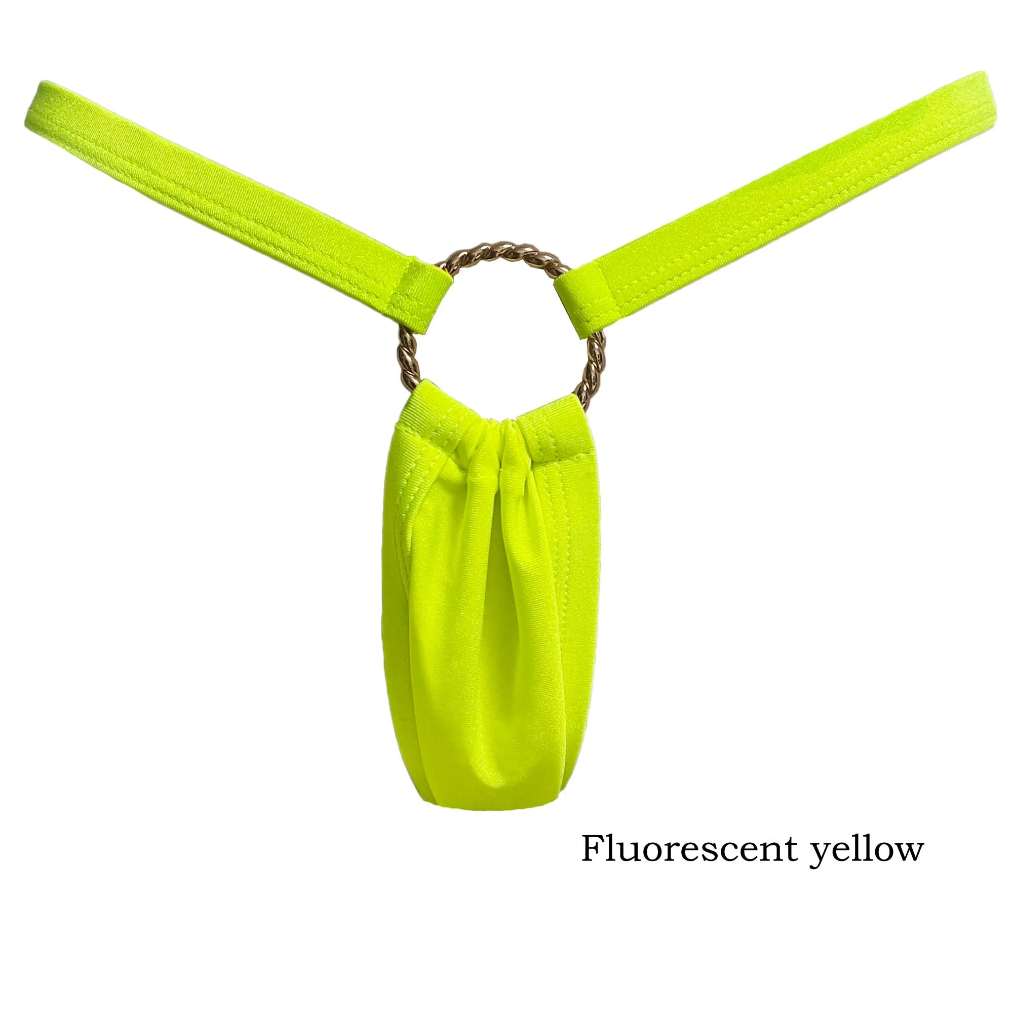 XMJXMY Neutral metal ring sexy temptation thong high gloss and high elasticity sports swim pants 4
