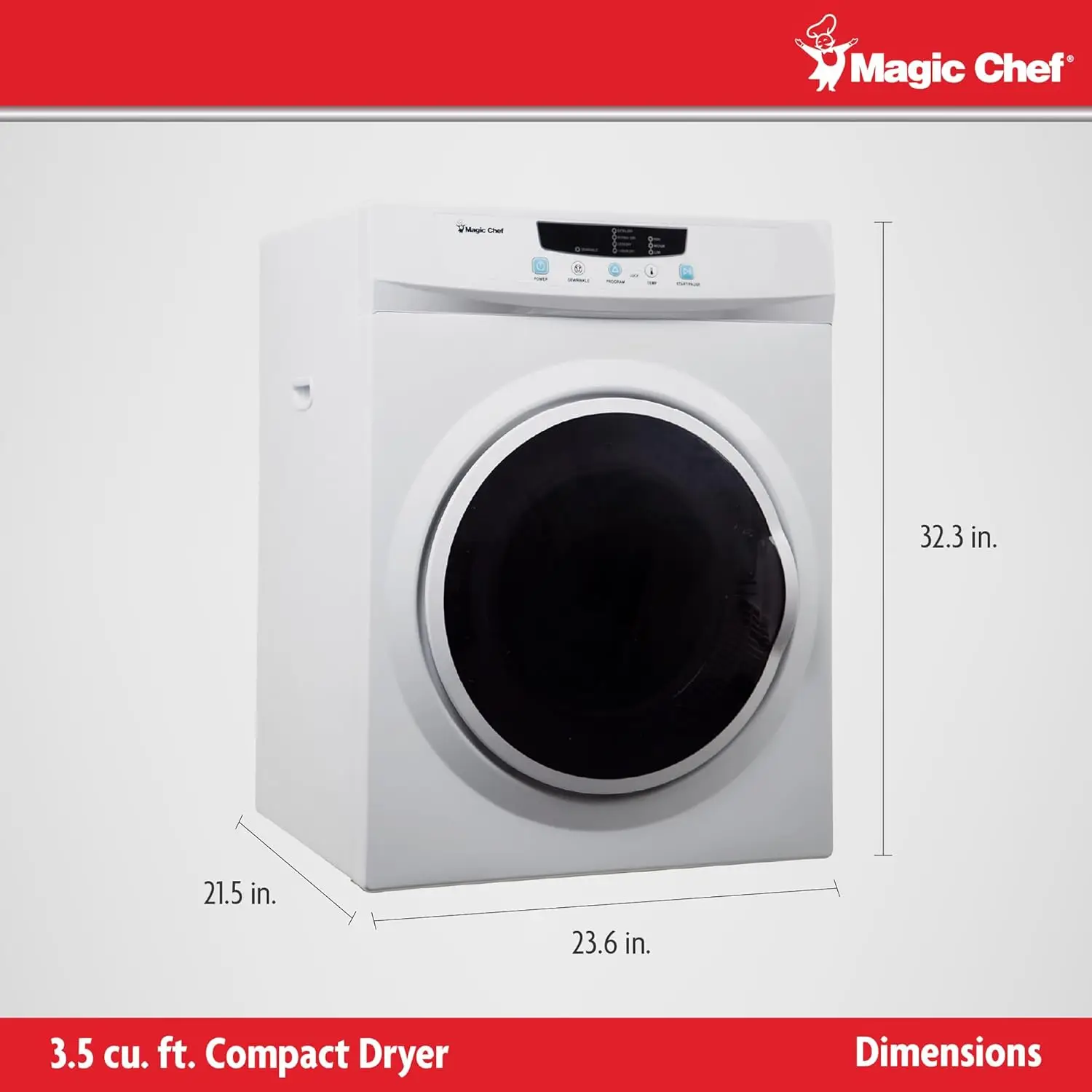 Laundry Dryer Machine, Portable Dryer for Small Spaces, 3.5 Cubic Feet 3