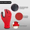 1Pair Nylon Safety Work Gloves High Quality Nitrile Coated Wear-resistant Non-slip Protective Gardening Construction Work Gloves 2