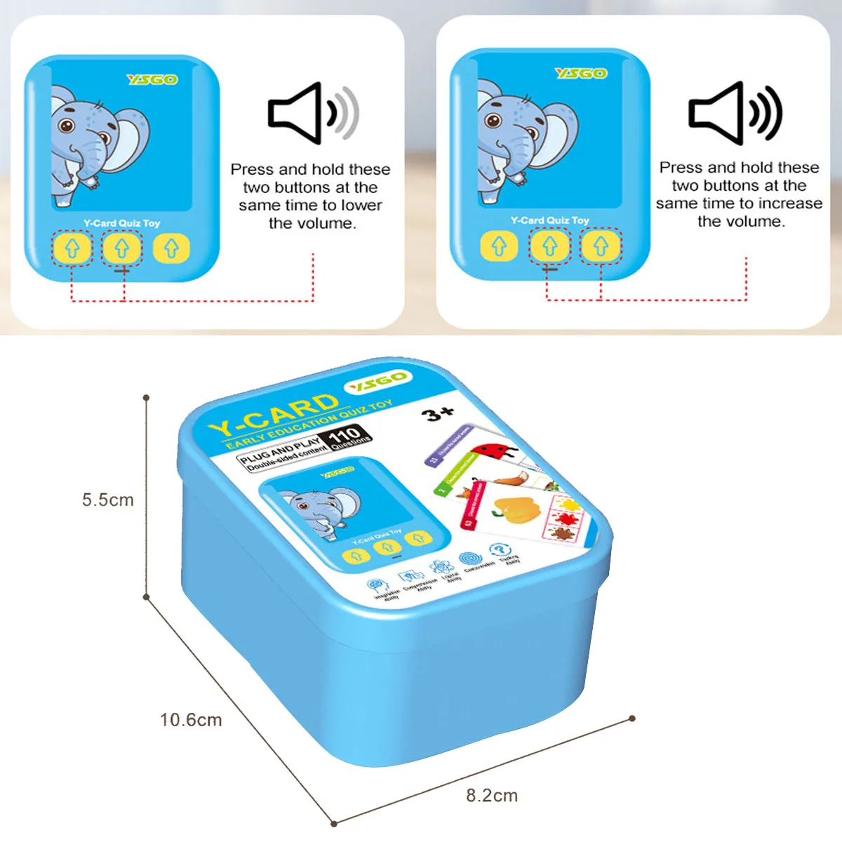 55 pcs English Learning Cards, Children's Early Learning English Plug-in, Boys and Girls Cognitive Voice Interactive Toys