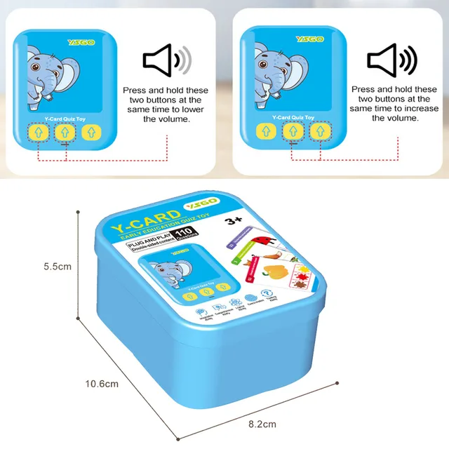 55 pcs English Learning Cards, Children's Early Learning English Plug-in, Boys and Girls Cognitive Voice Interactive Toys 5