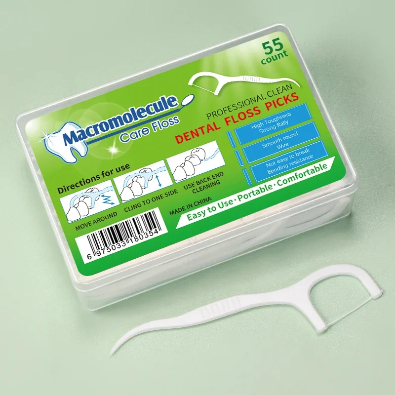 Medical Sterile 55pcs/box  Adult Floss Disposable Safety Safety Floss Upgraded Floss Superfine Floss Stick Family Pack