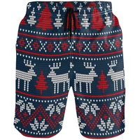 3D Christmas Tree Xmas Reindeer Printed Snowflake Santa Claus Short Pants y2k Board Shorts Summer Swimsuit Cool Surf Swim Trunks 2