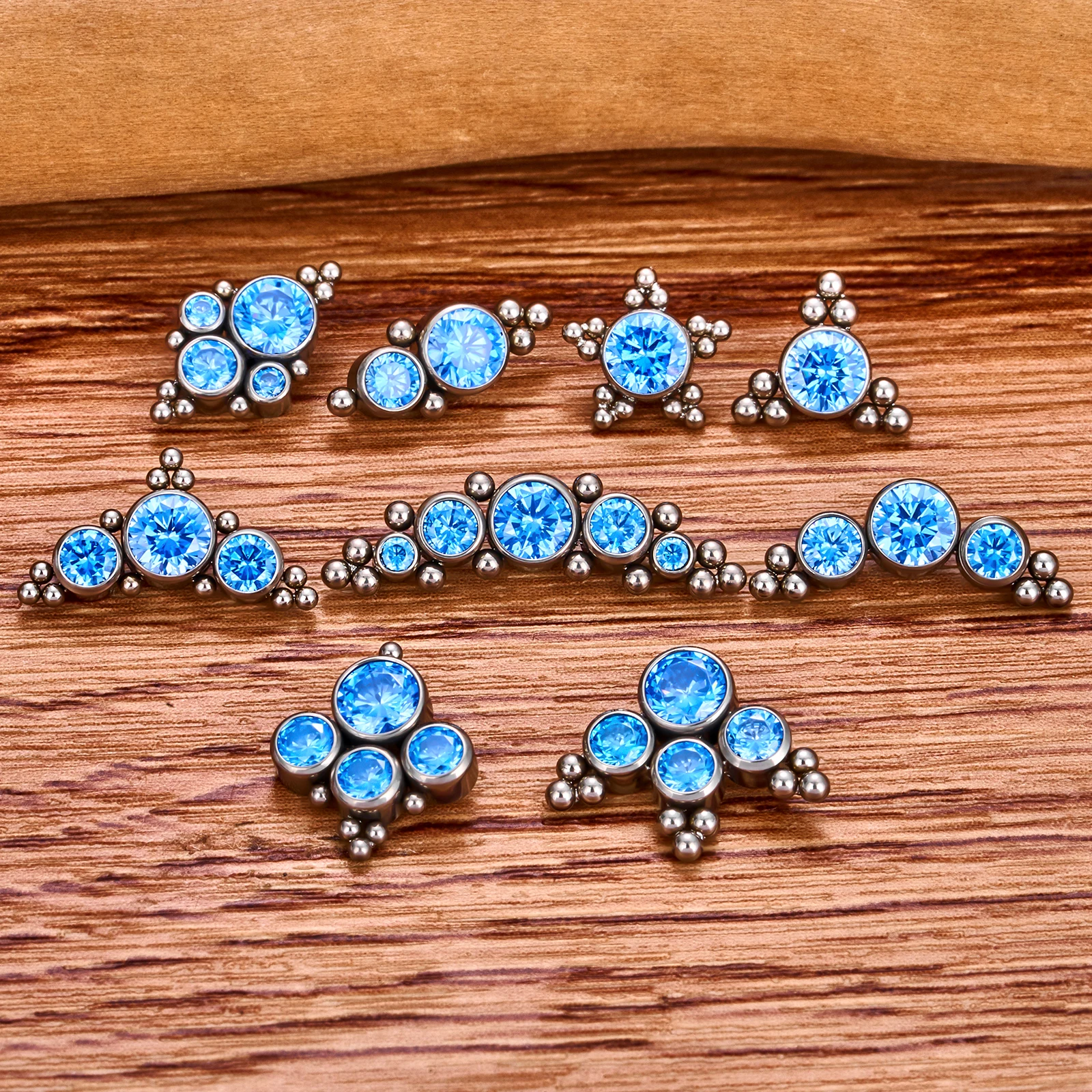 ASTM F136 티타늄 스타 펜던트 CZ 라브렛 스터드 물방울 트라거스 연골 귀걸이 플랫백 헬릭스 셉텀 바디 피어싱 쥬얼리