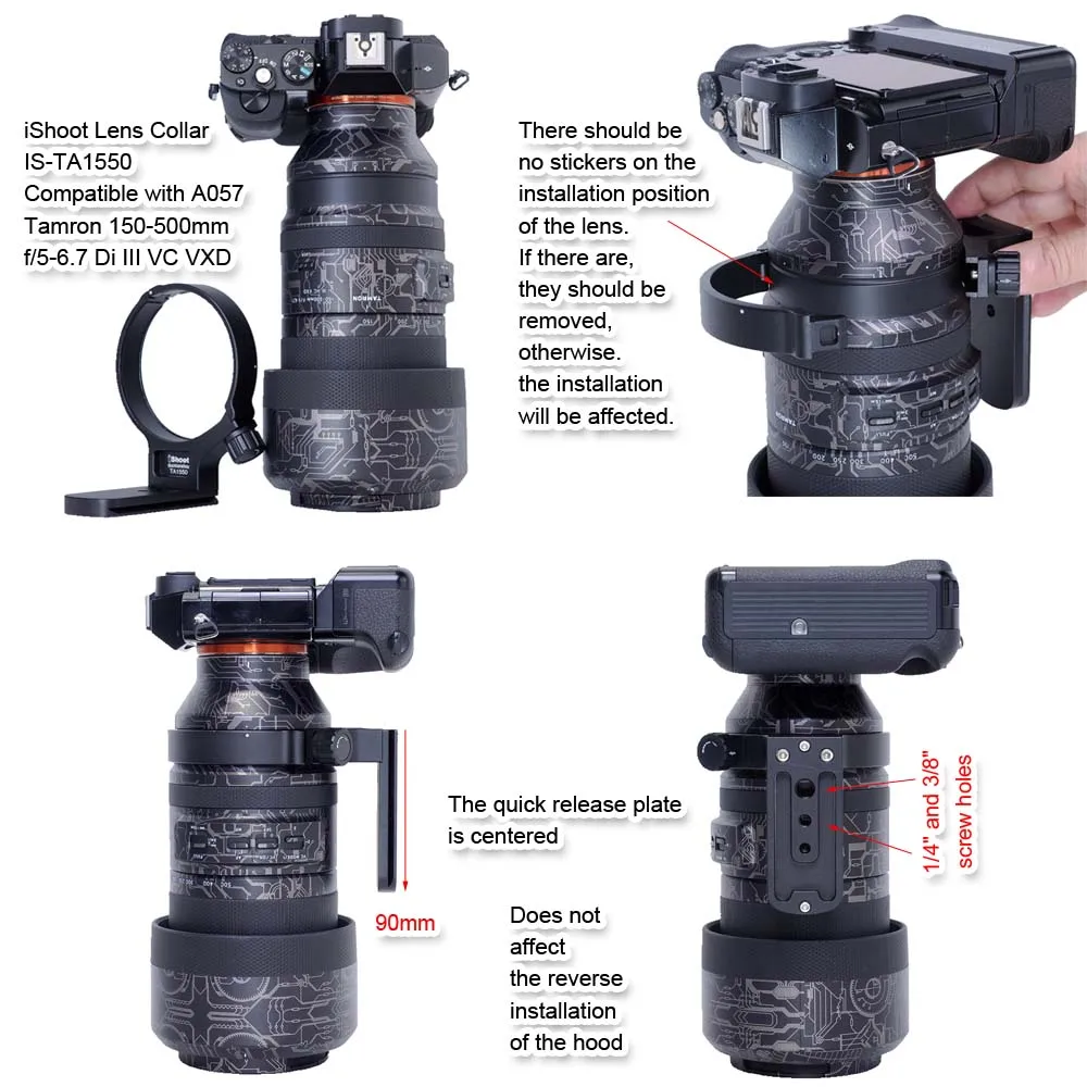 iShoot Lens Collar Tripod Mount Ring Support for Tamron 150-500 f