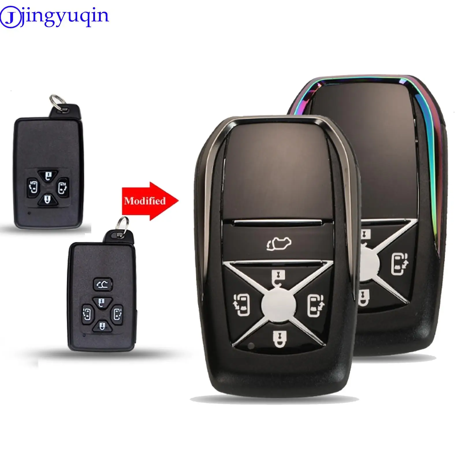 

jingyuqin Remote Modified 4/5 Buttons Smart Key Case Cover For Toyota Reiz/Avalon/Previa/Alphard/Prius Car Key Shell Fob
