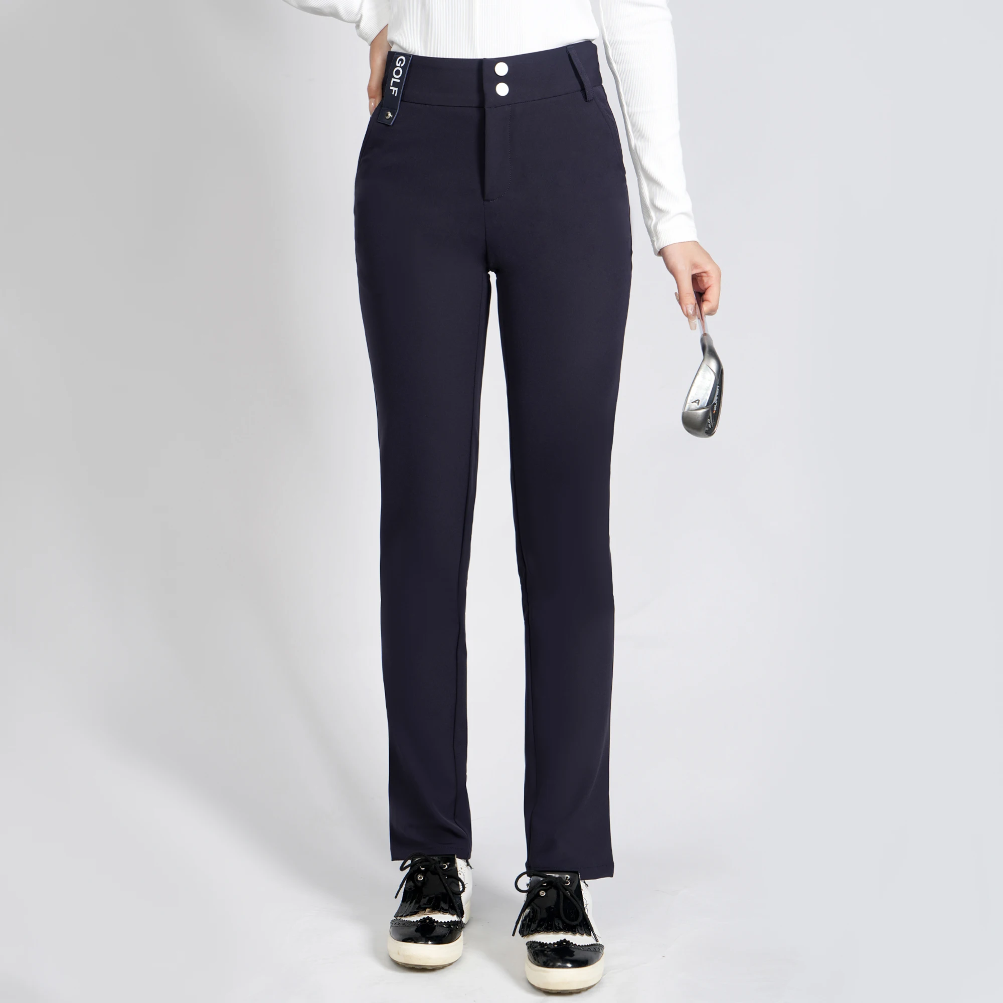Golf Women's Pants Sttraight High Waist Causal Sportswear Elastic Brethable Golf Tennis Trousers Golf Sports Trousers