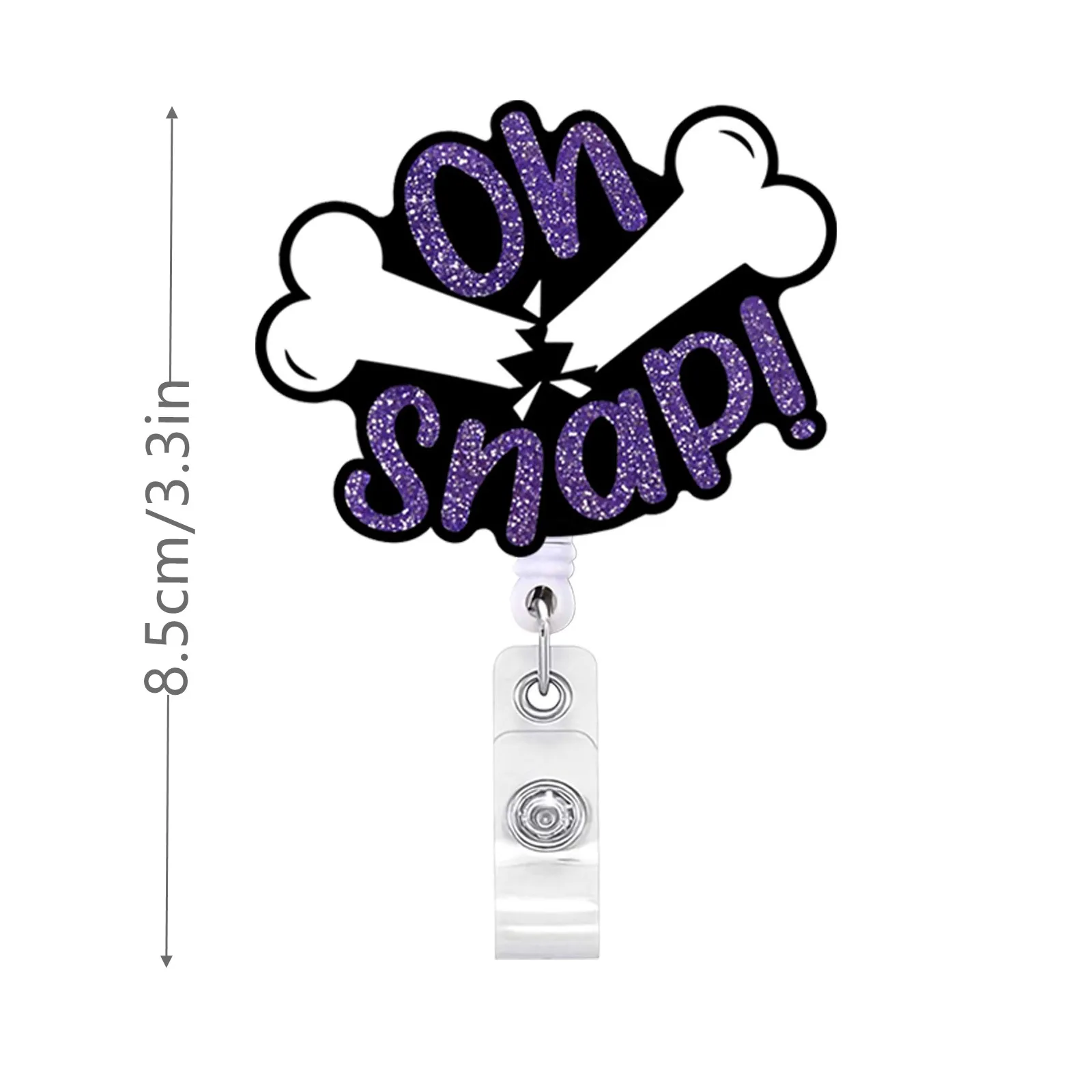 Obookey Nurse Badge Reel Retractable Holder Cute ID Badge Holder With Alligator Clip Beads, Office Card Reels Nursing Gifts (Pink Pumpkin Ghost 3 thumbnail image