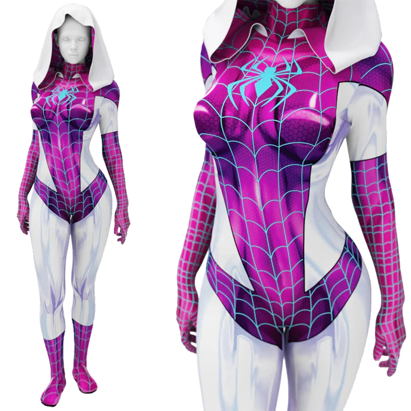 Ragazze Venom Wen Spider Cosplay Superhero 3D Stampato Spandex Body Donna Venom Wen Zentai Outfit Costume Di Halloween Femminile