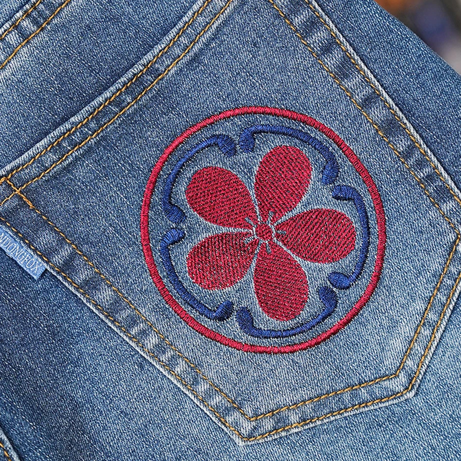 44 Plus Szie Denim Shorts Men Summer Fish Embroidery Jean Shorts Fashion Streetwear Carp Embroidery Short Pants Male Big Size 44