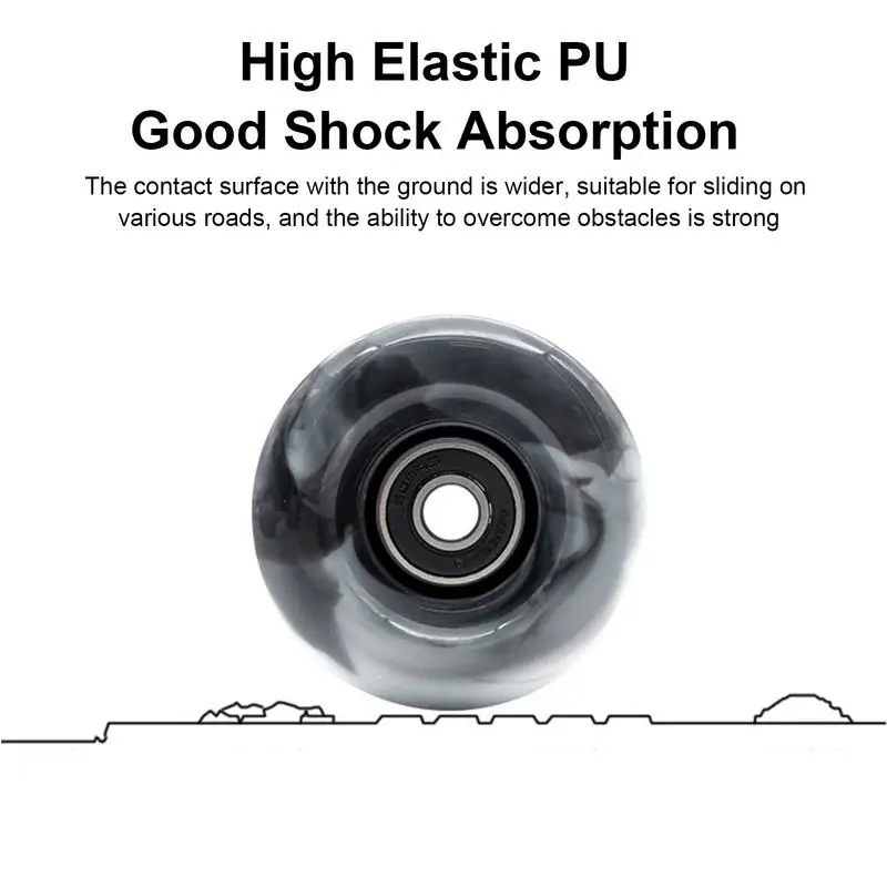 Skateboard Wheels PU Skate Wheels With Bearings PU Wheel Installed For Quad Skates And Skateboard Indoor/Outdoor Use