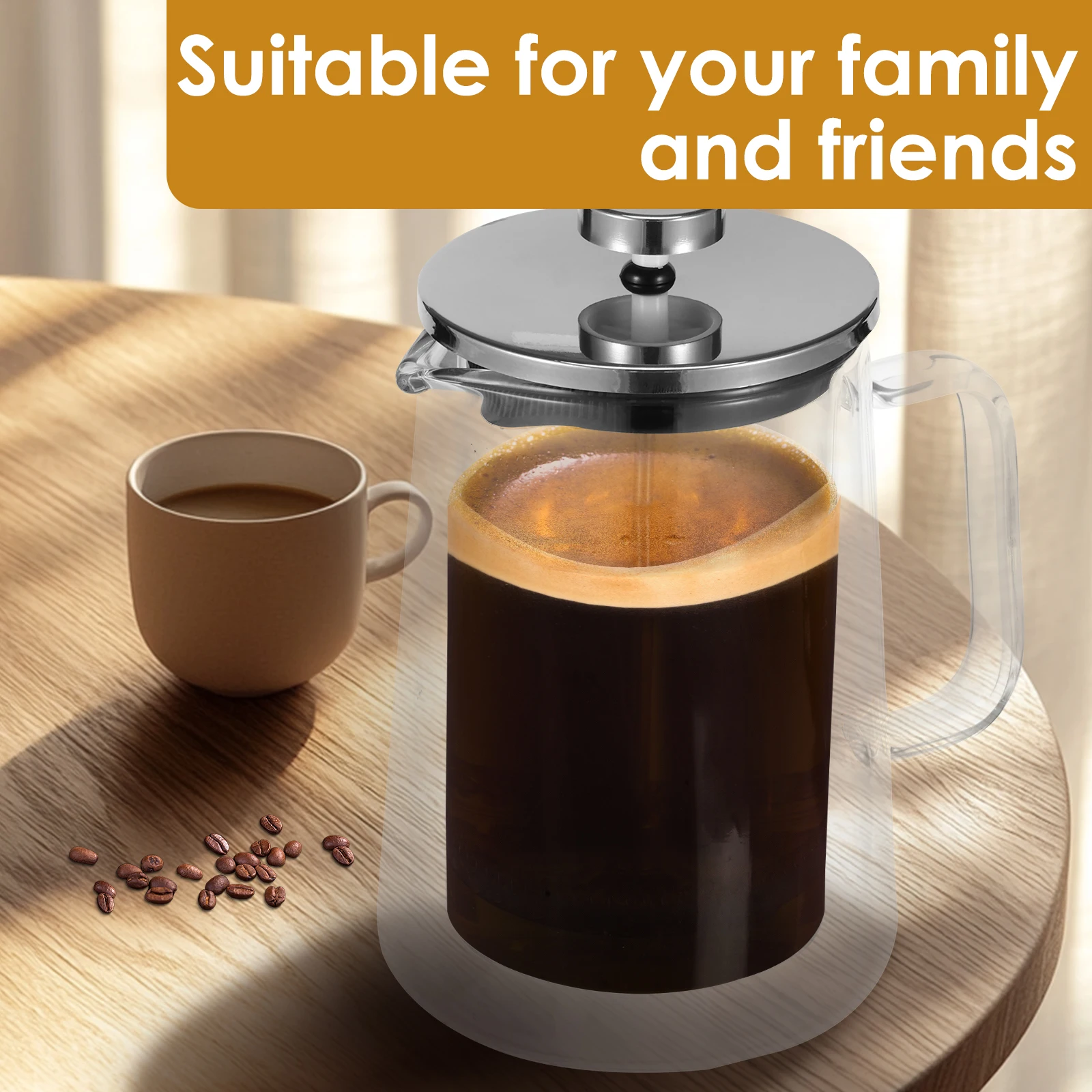 French Press Coffee Maker 1000ml - مكبس قهوة فرنسي...