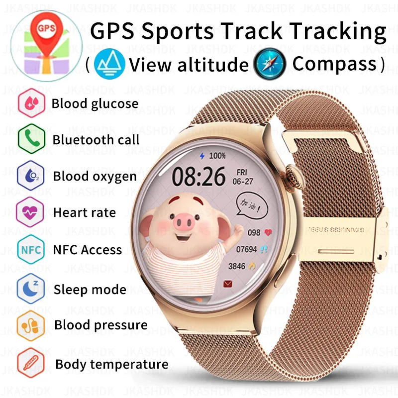 Bluetooth Call Smartwatch Women 360*360 Amoled 1.27 "Schermo Hd Visualizza Sempre Il Tempo Ip68 Impermeabile Sport Smart Watch 2024 Nuovo